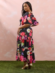 Yours Curve Angel Sleeve Tiered Dress - Изображение 3 из 5