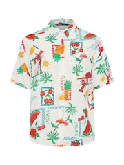 Yours Curve Crinkle Postcard Co-Ord Shirt - Bild 3 von 3