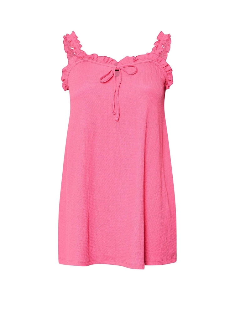 Yours Curve Pink Swing Cami With Frilled Strap - Image 5 of 5