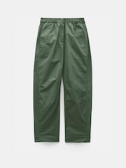 Hush Green 100% Cotton Barrel Leg Pull On Cotton Trousers - Image 5 of 5