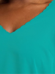 Yours Curve Green Scallop Edge Cami - Image 4 of 5