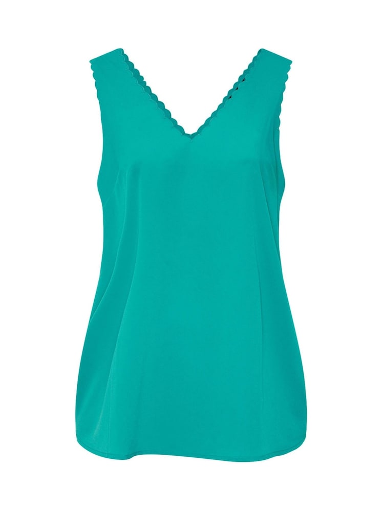 Yours Curve Green Scallop Edge Cami - Image 5 of 5