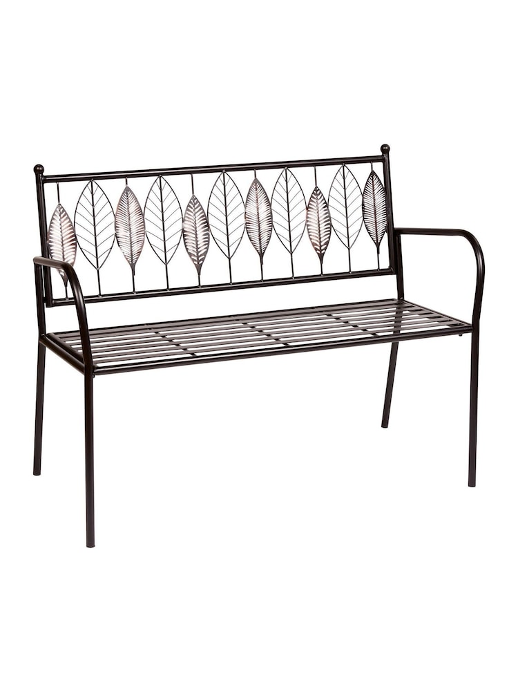 Premier Decorations Ltd Black and Rustic Brown Arboretum Garden Bench - Image 1 of 2