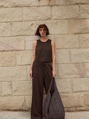 Hush Black Chrome Vera Linen Blend Shell Top - Image 1 of 6