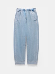Hush Blue 100% Cotton Supersoft Denim Barrel Leg Jeans - Image 6 of 6