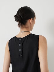Hush Black Vera Linen Blend Shell Top - Image 4 of 5