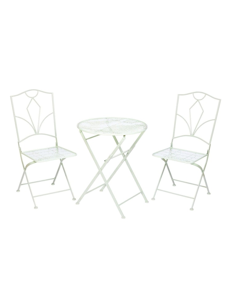 Premier Decorations Ltd Sage Green 2 Seater Metal Bistro Set - Image 1 of 3 Premier Decorations Ltd Sage Green 2 Seater Metal Bistro Set - Image 1 of 3