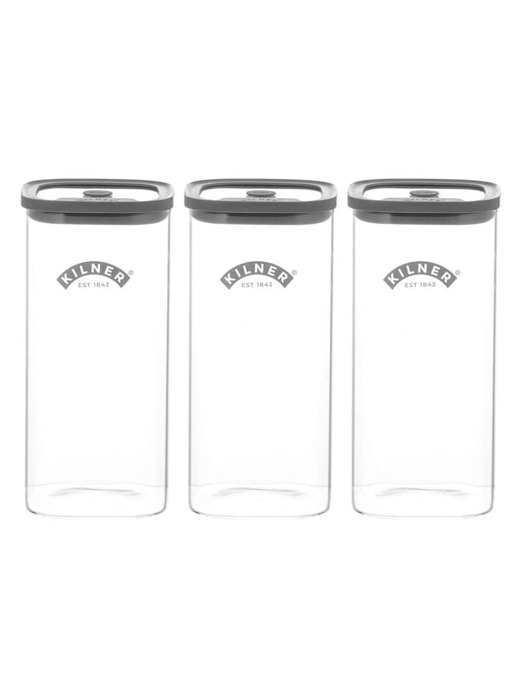 Kilner Set of 3 Clear Fresh Storage Jars 1.5l - Image 1 of 5