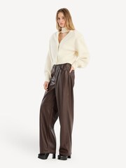 Rotate Brown Wide Leg 5 Pocket Trousers - Image 3 of 6
