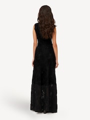Rotate Black Flower Mesh Maxi Dress - Image 2 of 4