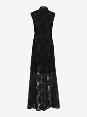 Rotate Black Flower Mesh Maxi Dress - Image 4 of 4