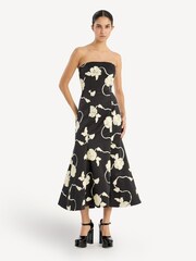 Rotate Black 3D Flower Midi Dress - Image 1 of 6