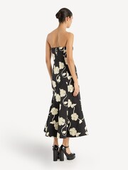 Rotate Black 3D Flower Midi Dress - Image 2 of 6