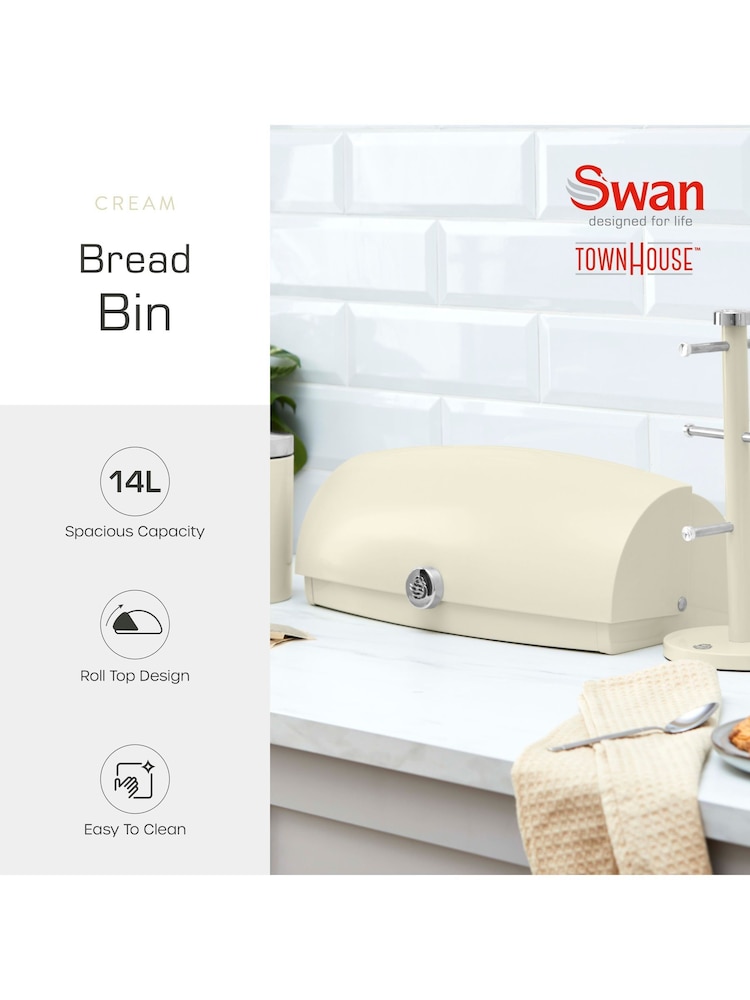 Swan Cream Elegance Bread Bin - Image 2 of 9 Swan Cream Elegance Bread Bin - Image 2 of 9