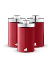 Swan Set of 3 Red Townhouse Canisters - Image 1 of 9