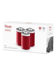 Swan Set of 3 Red Townhouse Canisters - Image 8 of 9