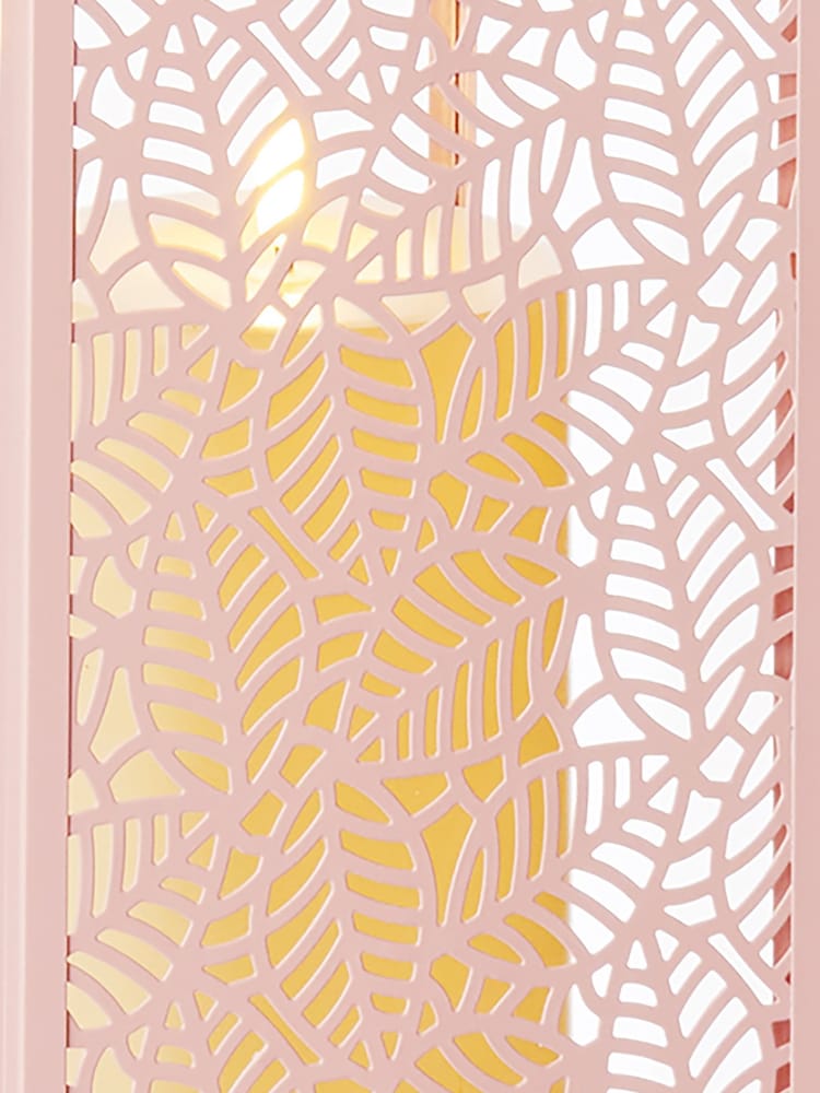 Premier Decorations Ltd Pink Metal and Glass Lantern - Image 2 of 2