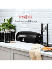 Swan Set of 3 Black Townhouse Bread Bin - Image 9 of 9