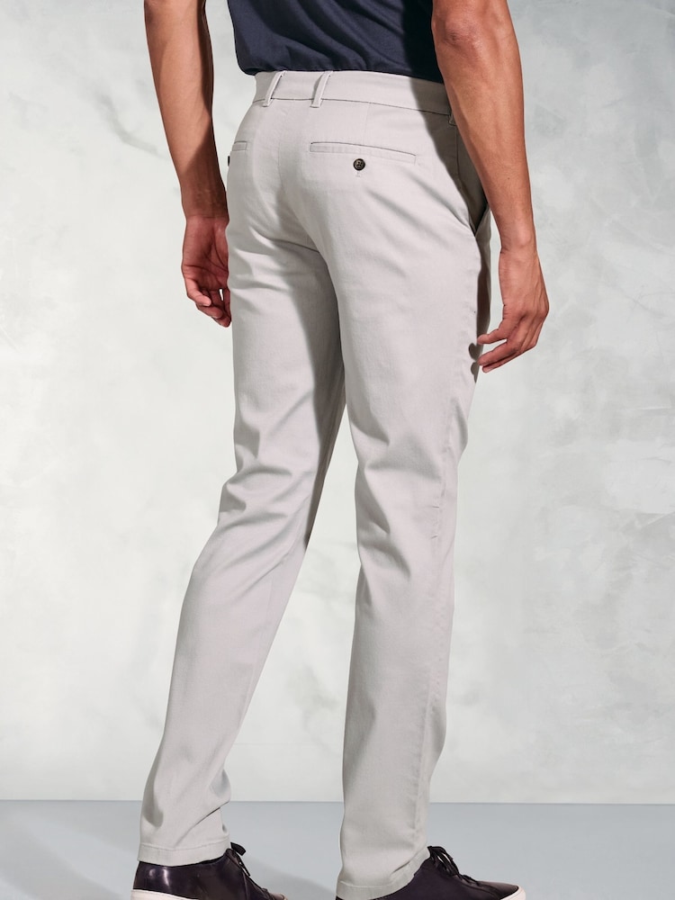 Brook Taverner Grey Sateen Stretch Trousers - Image 2 of 2 Brook Taverner Grey Sateen Stretch Trousers - Image 2 of 2