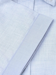 Brook Taverner Blue Textured 100% Cotton Shirt - Image 4 of 4
