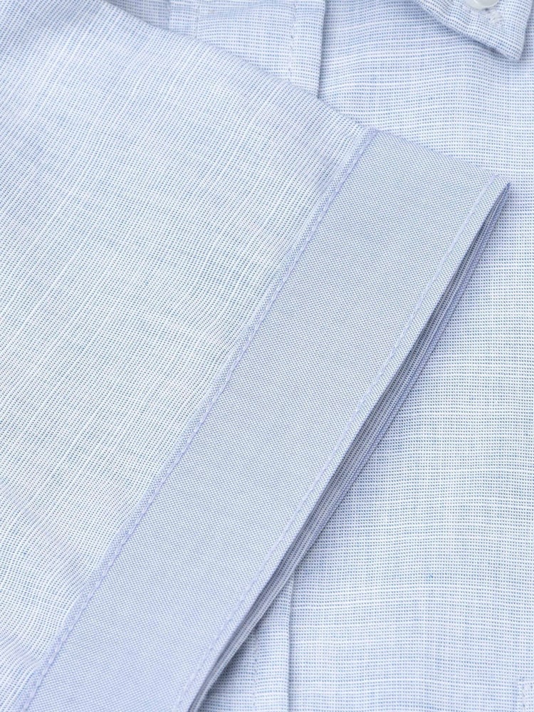 Brook Taverner Blue Textured 100% Cotton Shirt - Image 4 of 4