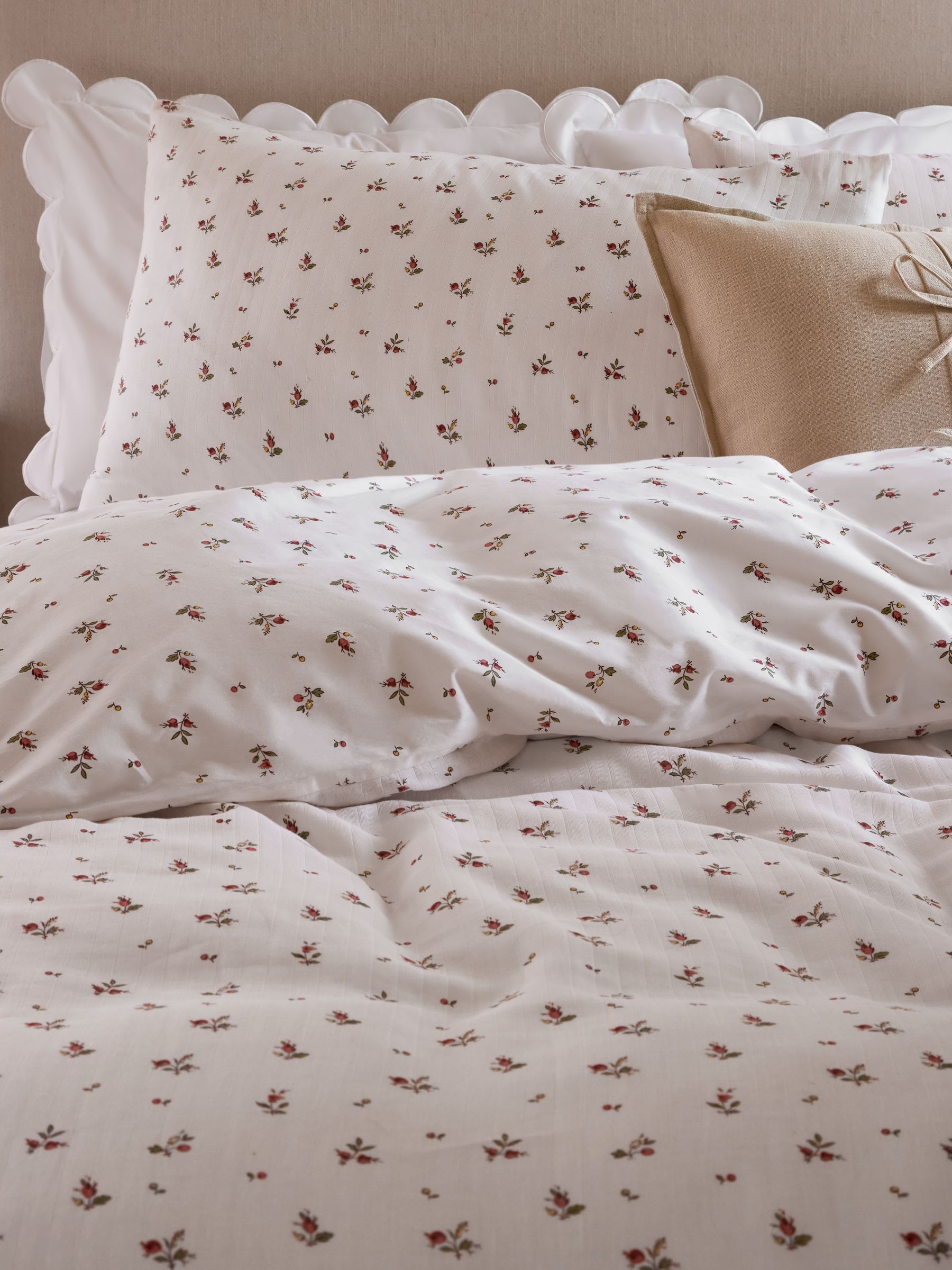 Buy Laura Ashley Red Aylesmore Floral Muslin Duvet Cover and