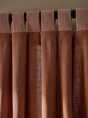 MADE.COM Rust Hadlo Textured Cotton Tab Top Curtains - Image 2 of 3