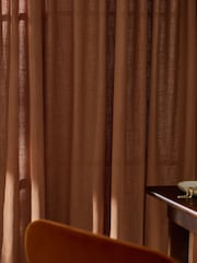 MADE.COM Rust Hadlo Textured Cotton Tab Top Curtains - Image 3 of 3