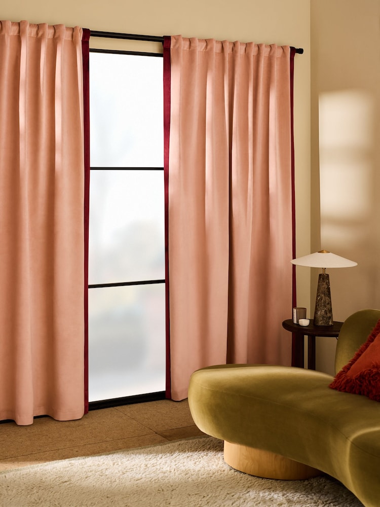 MADE.COM Audley kontrastgardiner med dolda flikar - Bild 1 av 3