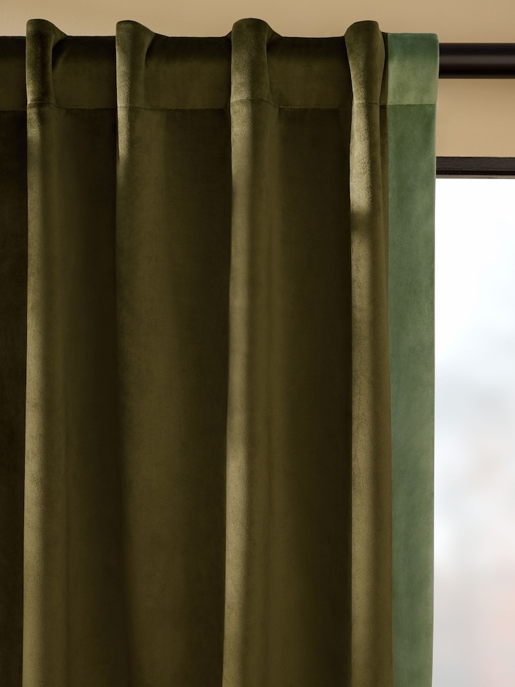 MADE.COM Audley kontrastgardiner med dolda flikar - Bild 3 av 3