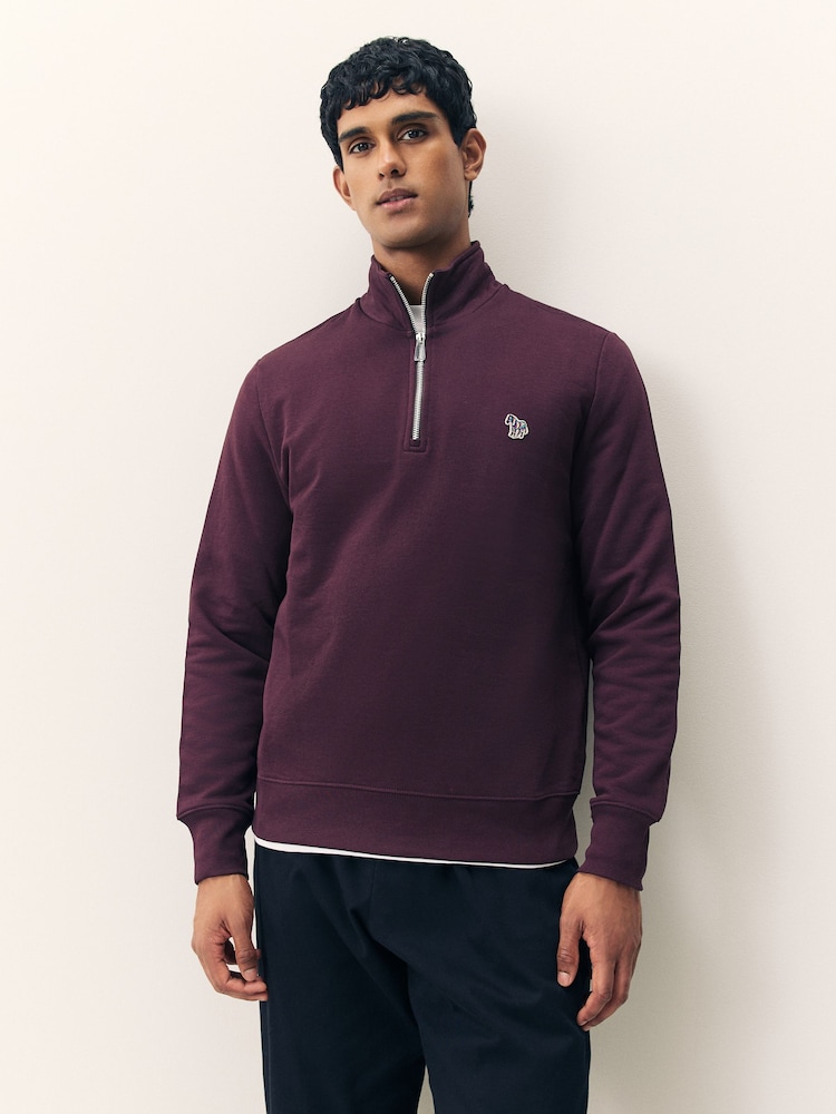 PS Paul Smith Regular Fit Quarter Zip Logo Sweat Top Jumper - Image 1 of 5 PS Paul Smith Regular Fit Quarter Zip Logo Sweat Top Jumper - Image 1 of 5