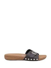 FitFlop iQushion Adjustable Buckle Brown Slides - Image 1 of 4