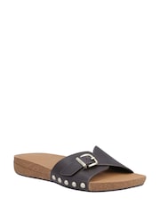 FitFlop iQushion Adjustable Buckle Brown Slides - Image 2 of 4