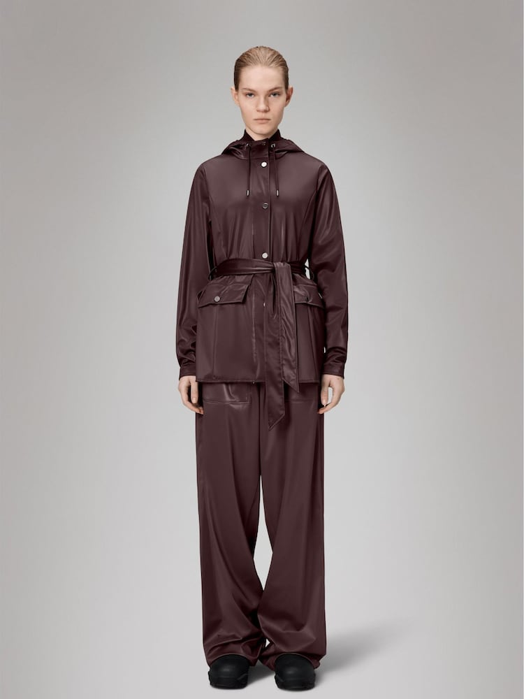Rains Red Waterproof Curve Short Jacket - Image 1 of 4