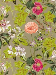 Clarke & Clarke Mulberry Gilver Passiflora Exotica 2 A4 Wallpaper Sample - Image 1 of 1