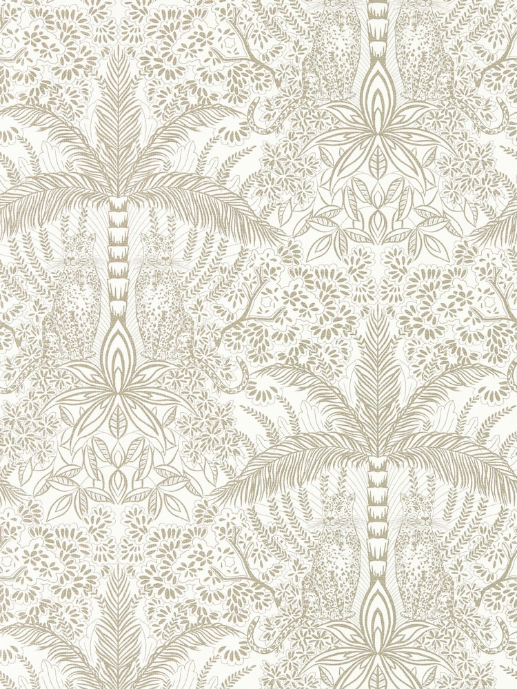 Clarke & Clarke GoldIvory Leopardo Exotica 2 A4 Wallpaper Sample - Image 1 of 1
