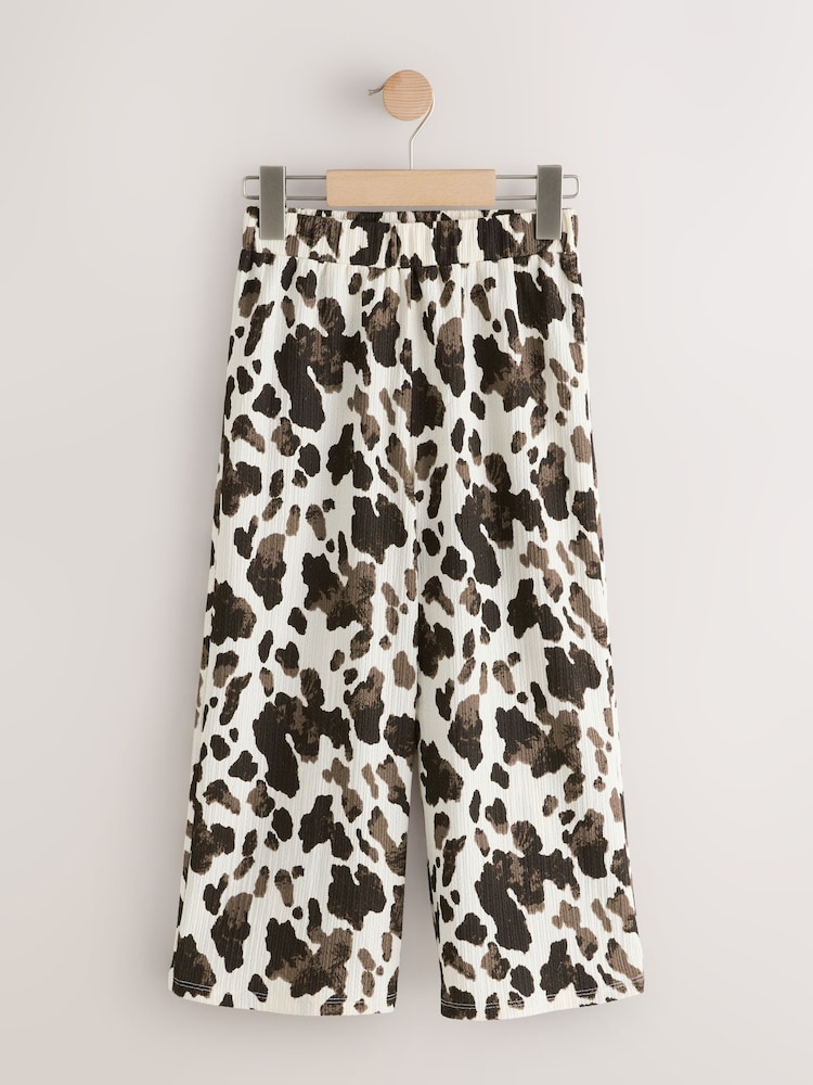 Cow Print Wide Leg Trousers (3-16yrs) - Image 1 of 4