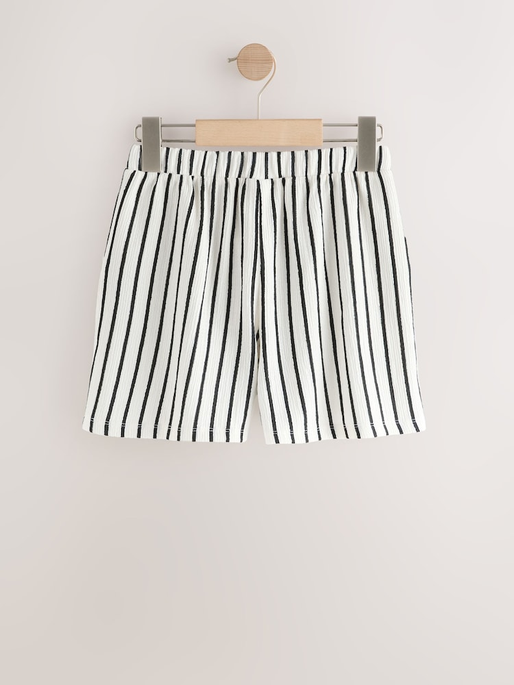 Black/White Stripe Crinkle Shorts (3-16yrs) - Image 2 of 4