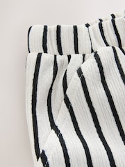 Black/White Stripe Crinkle Shorts (3-16yrs) - Image 4 of 4