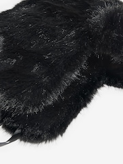 Lipsy Black Faux Fur Trapper Hat with Poms - Image 3 of 3