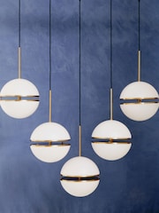 Fifty Five South Brass Abira 5 Ball Pendant Ceiling Light - Image 1 of 4
