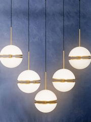 Fifty Five South Brass Abira 5 Ball Pendant Ceiling Light - Image 2 of 4