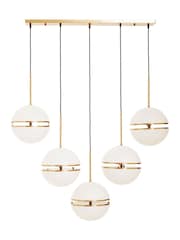 Fifty Five South Brass Abira 5 Ball Pendant Ceiling Light - Image 3 of 4