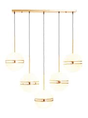 Fifty Five South Brass Abira 5 Ball Pendant Ceiling Light - Image 4 of 4