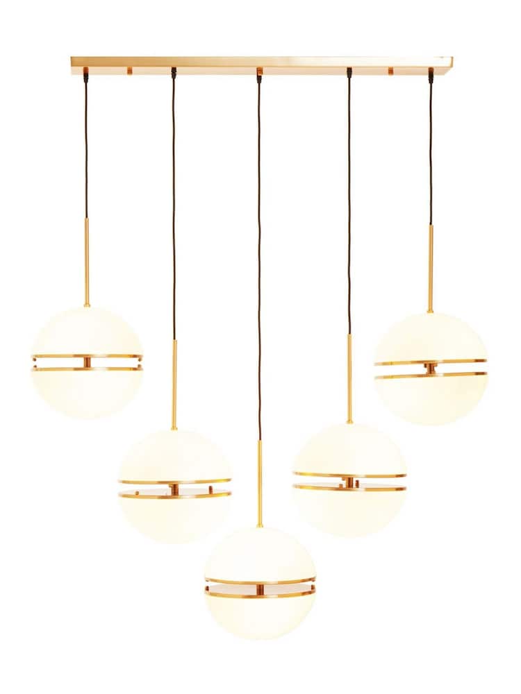 Fifty Five South Brass Abira 5 Ball Pendant Ceiling Light - Image 4 of 4