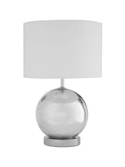 Interiors by Premier Silver Naomi White Fabric Shade Table Lamp - Image 1 of 1