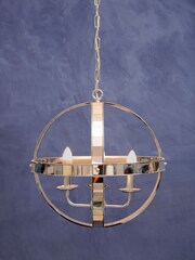 Fifty Five South Silver Kensington Townhouse Rounded Pendant Ceiling Light - Image 1 of 3