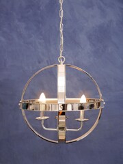 Fifty Five South Silver Kensington Townhouse Rounded Pendant Ceiling Light - Image 2 of 3