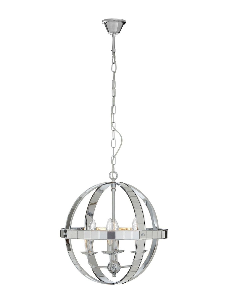 Fifty Five South Silver Kensington Townhouse Rounded Pendant Ceiling Light - Image 3 of 3