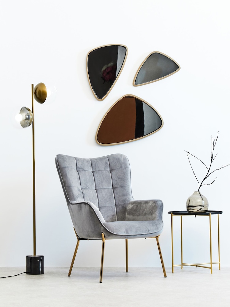 Interiors by Premier Gold Revive 2 Bulb Metal Floor Lamp - Image 1 of 4